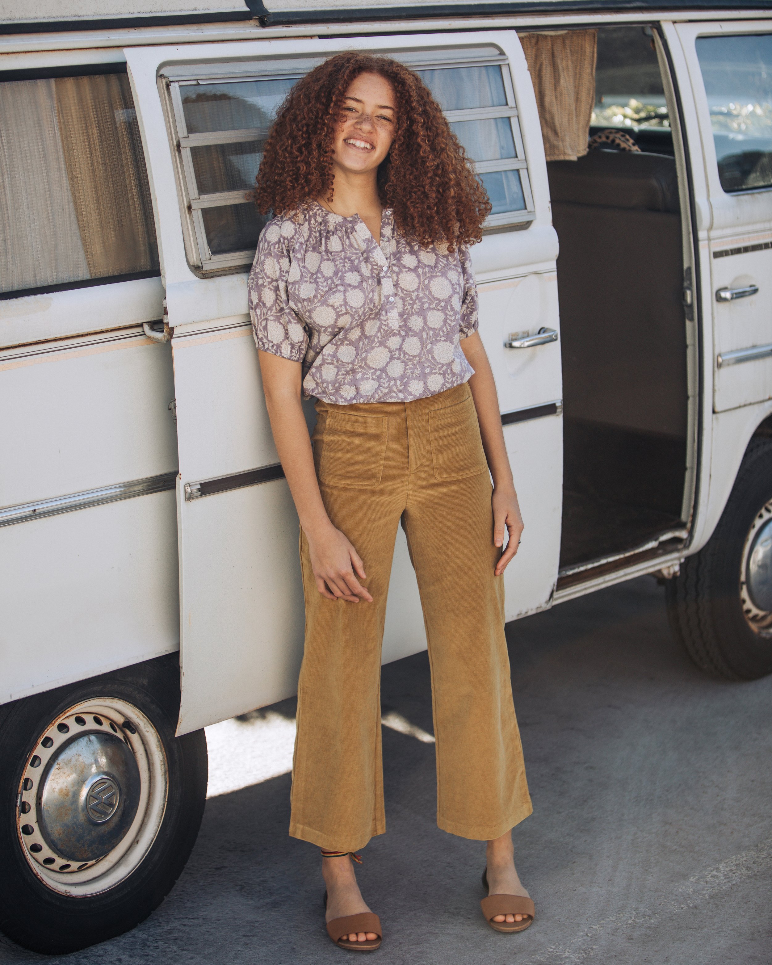 HIGH-RISE CROP PANT IN DIJON CORDUROY — Pepper Place Design